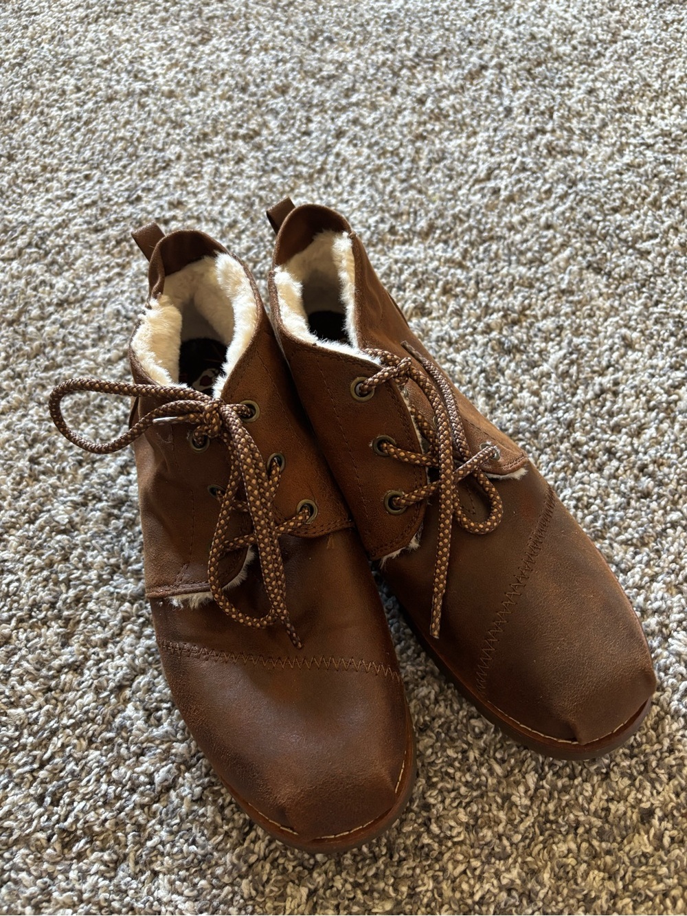 Skechers Brown Faux-Suede Chukka Boots with Shearling Lining